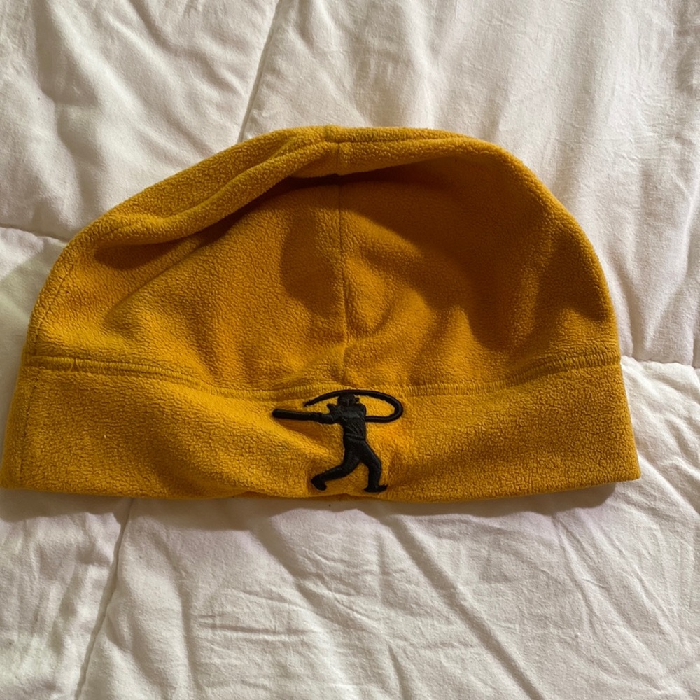 ✅Swinging batter fleece Jeanine/ cap. GOLD/dark Yellow with STITCHED LOGO.